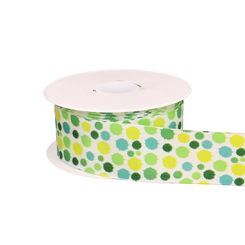 Bobine 20m ruban confettis laitonné bleu ciel