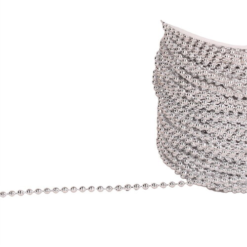 Perle au mètre argent