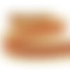 Galon frangette 33mm or  rouge au mètre