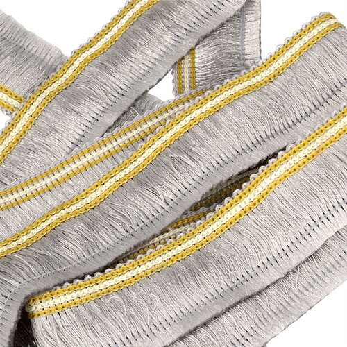 Galon franges 30mm gris clair au mètre