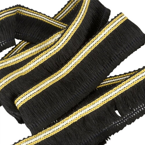 Galon franges 30mm noir au mètre