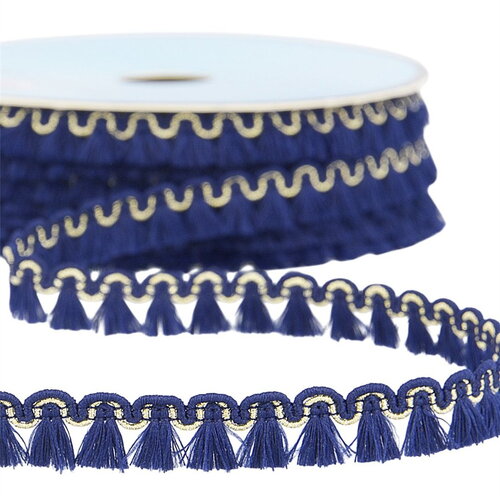 Galon franges 12mm marine au mètre