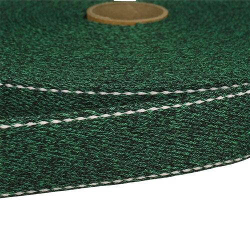 Sangle chinée point sellier 30mm vert kaki au mètre