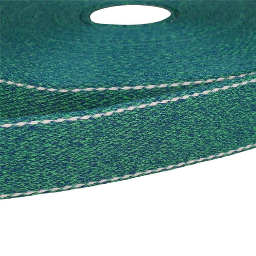 Sangle chinée point sellier 30mm vert kaki clair au mètre