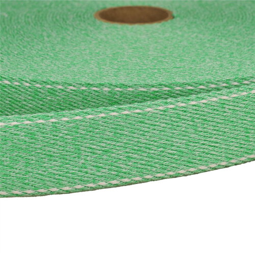 Sangle chinée point sellier 30mm vert nil au mètre
