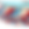 Frange pompons multicolore 15mm écru au mètre