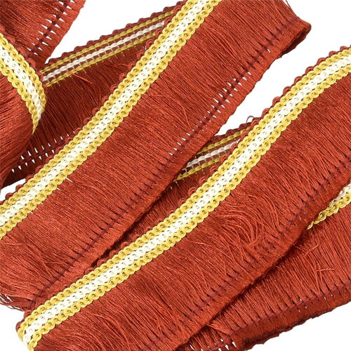Bobine 25m galon franges 30mm bordeaux