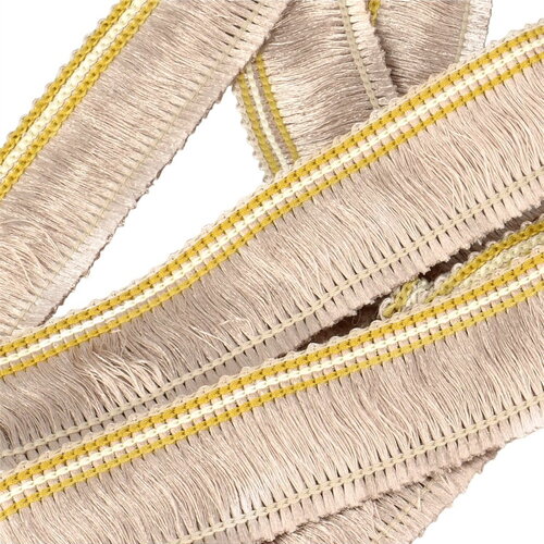 Bobine 25m galon franges 30mm beige