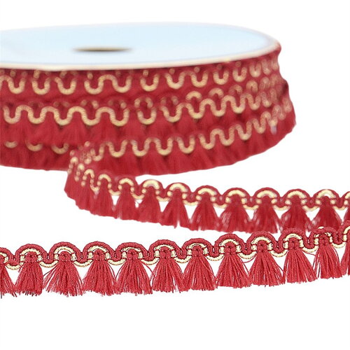 Bobine 25m galon franges 12mm bourgogne