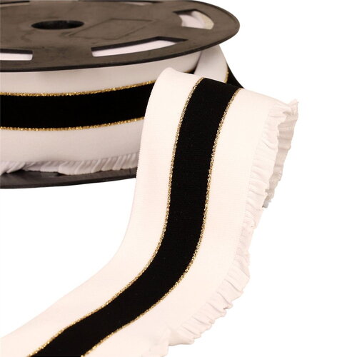 Bobine 10m élastique monte jupe bandes métal 60mm blanc