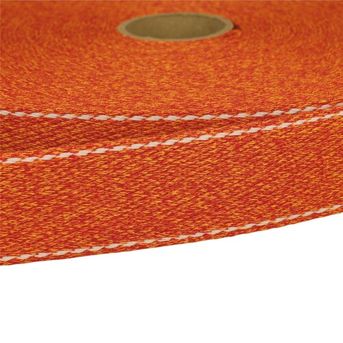 Bobine 20m sangle chinée point sellier 30mm orange
