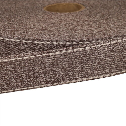 Bobine 20m sangle chinée point sellier 30mm marron chocolat