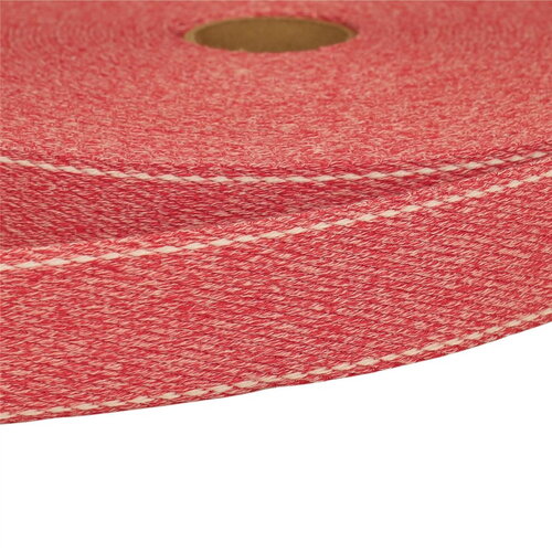 Bobine 20m sangle chinée point sellier 30mm rouge
