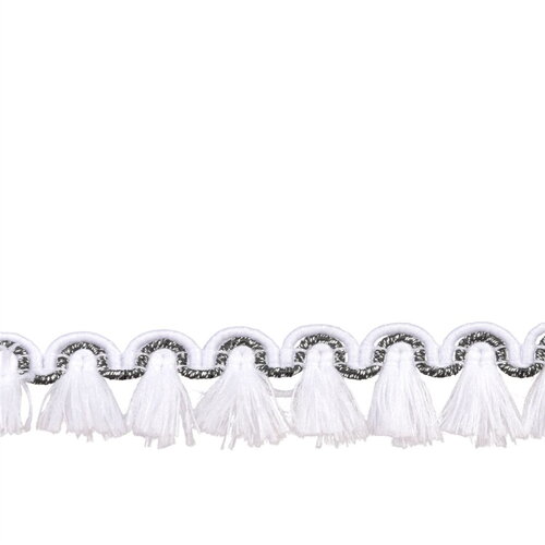 Bobine 25m frange flochettes 12mm blanc