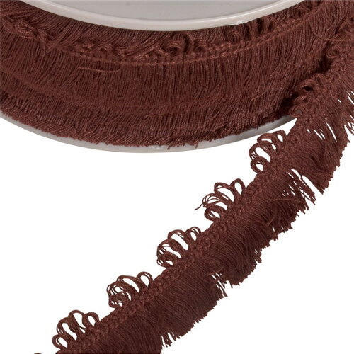 Bobine 25m frange picots 25mm marron foncé