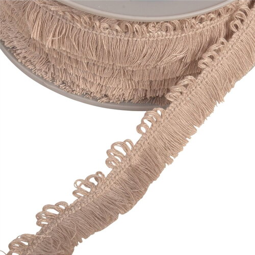 Bobine 25m frange picots 25mm beige