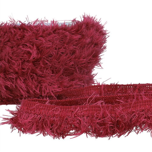 Bobine 20m frange fluffy 40mm bourgogne
