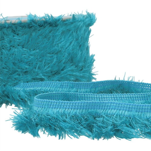 Bobine 20m frange fluffy 40mm bleu acier