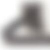 Bobine 20m double frangette 25mm gris moyen