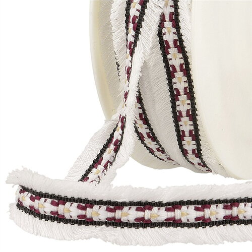 Bobine 20m double frangette 25mm blanc