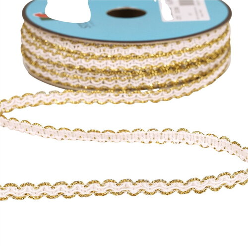 Bobine 25m galon croquet métallique 8mm blanc
