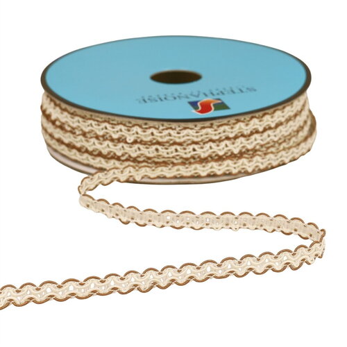 Bobine 25m galon croquet festonné 7mm marron