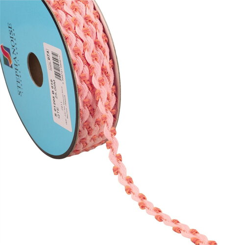 Bobine 25m serpentine festonnée 10mm rose