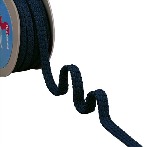 Bobine 25m tresse bicolore 13mm bleu