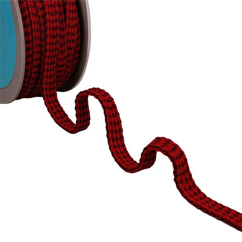Bobine 25m tresse bicolore 13mm rouge