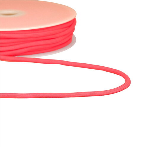 Bobine 30m cordon tressé 4,5mm rosefluo