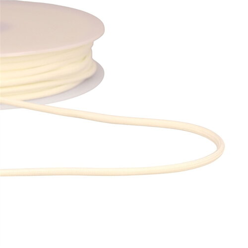 Bobine 30m cordon tressé 4,5mm ecru/blanc