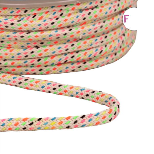 Bobine 15m cordon multicolore 10mm beige