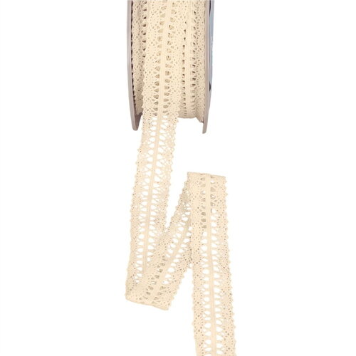 Dentelle entre deux 25mm écru au mètre