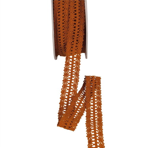 Dentelle entre deux 25mm rouille au mètre