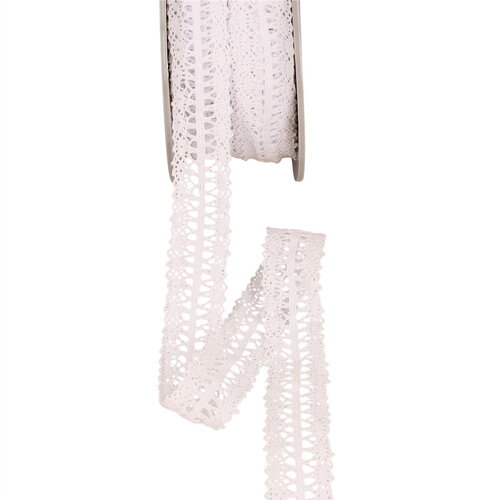 Dentelle entre deux 25mm blanc au mètre