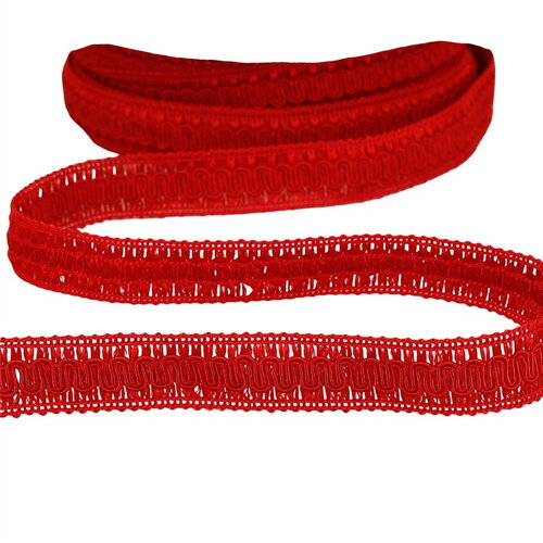 Galon vagues 17mm rouge au mètre