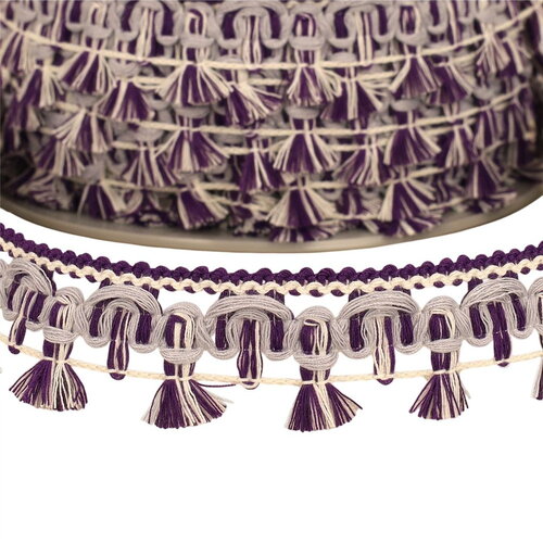 Galon flochettes 27mm mauve au mètre