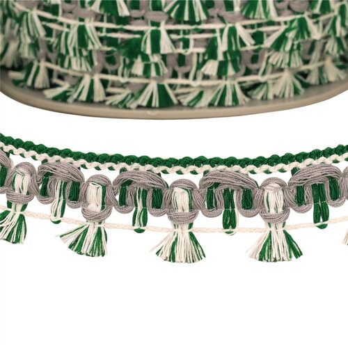 Galon flochettes 27mm vert vif au mètre