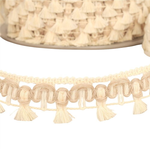 Galon flochettes 27mm beige au mètre