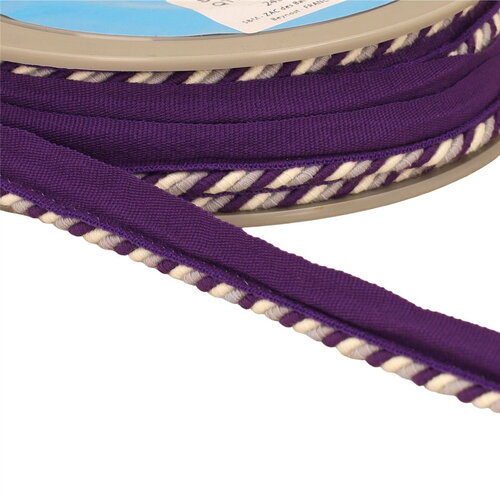Dépassant/passepoil cordon 4mm (pied 10mm) 4mm mauve au mètre