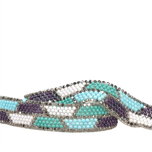 Galon perles thermocollant 15mm vert kaki clair au mètre