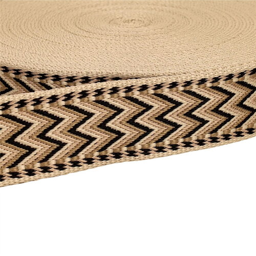 Sangle chevrons 38mm beige au mètre