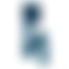 Bobine 25m dentelle entre deux 25mm bleu canard