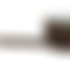 Bobine 20m galon pompons chenille 17mm beige/noir