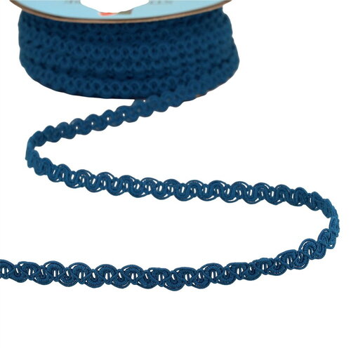 Bobine 25m galon vagues mat 9mm bleu canard