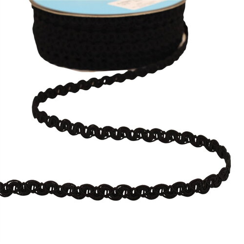 Bobine 25m galon vagues mat 9mm noir