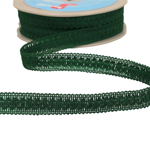 Bobine 20m galon vagues 17mm vert bouteille
