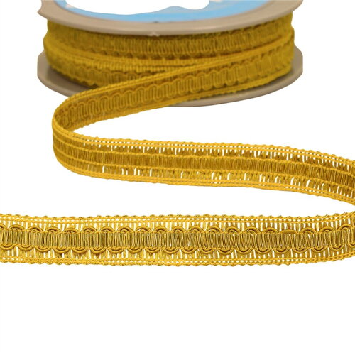 Bobine 20m galon vagues 17mm moutarde