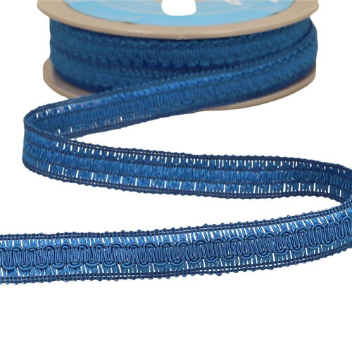 Bobine 20m galon vagues 17mm bleu roi