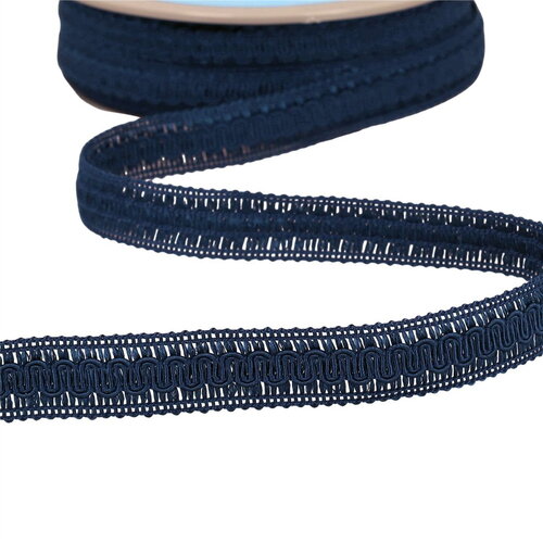 Bobine 20m galon vagues 17mm bleu marine